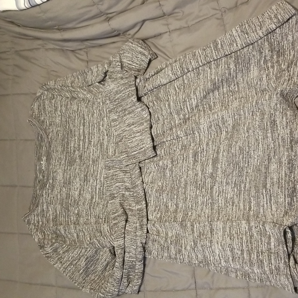 Isabel Maternity Babydoll Sweater Long Sleeve Shirt Gray